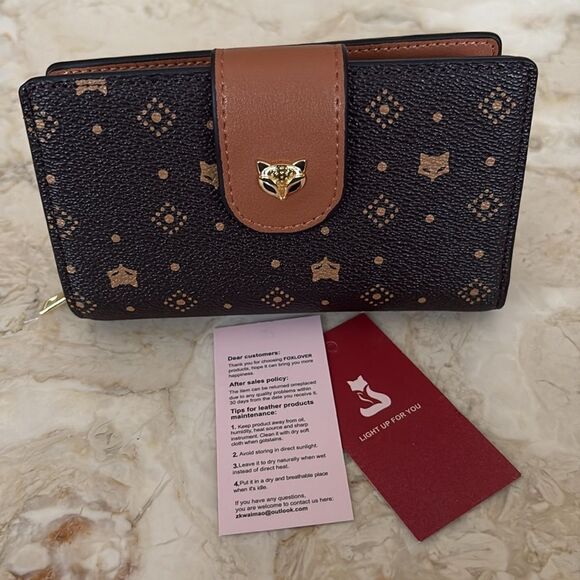 NEW! Foxer Amy Women PVC Material Fox Print Wallet - Picture 10 of 12